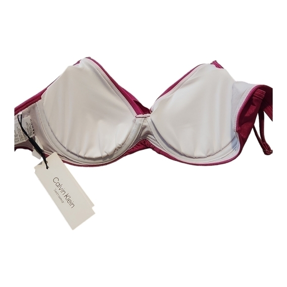 Calvin Klein NWT Women's Twist-Front Underwire Bikini Top Fuschia Shimmer, XS, S - Picture 10 of 12